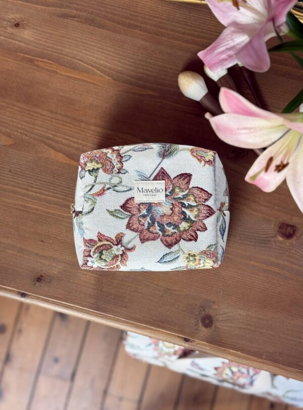 trousse de toilette taille M en jacquard fleuri