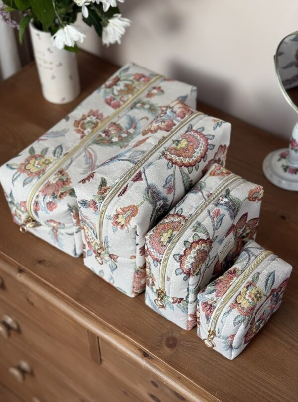 trousses de toilette jacquard fleuri