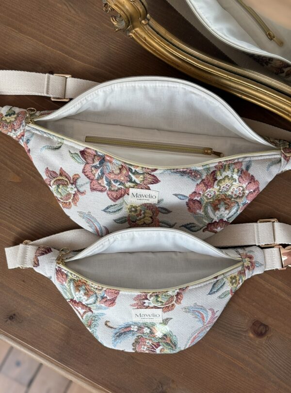 deux sacs bananes en jacquard fleuri