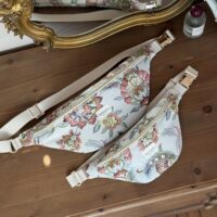 deux sacs bananes en jacquard fleuri
