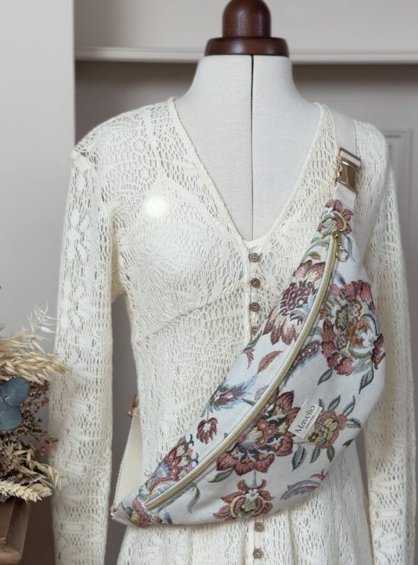 sac banane xl jacquard fleuri