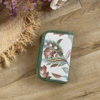 protège passeport jacquard fleuri