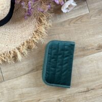 protège passeport matelassé velours vert