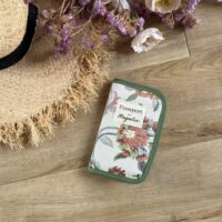 protège passeport personnalisé jacquard fleuri