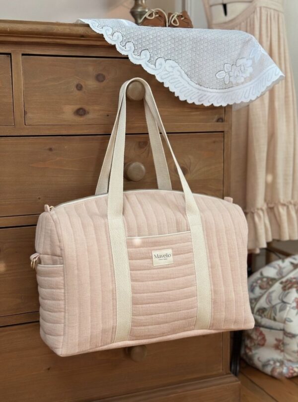 sac à langer matelassé beige rosé sac à langer matelassé beige rosé