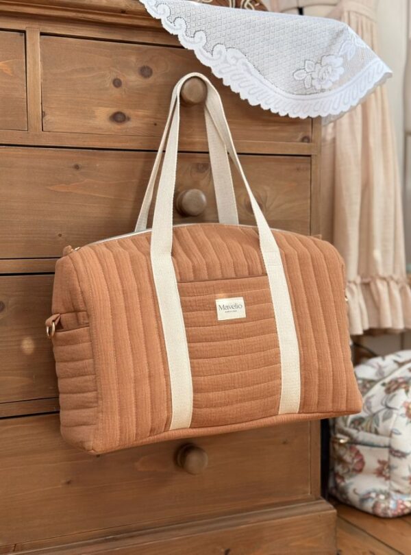 sac à langer matelassé caramel