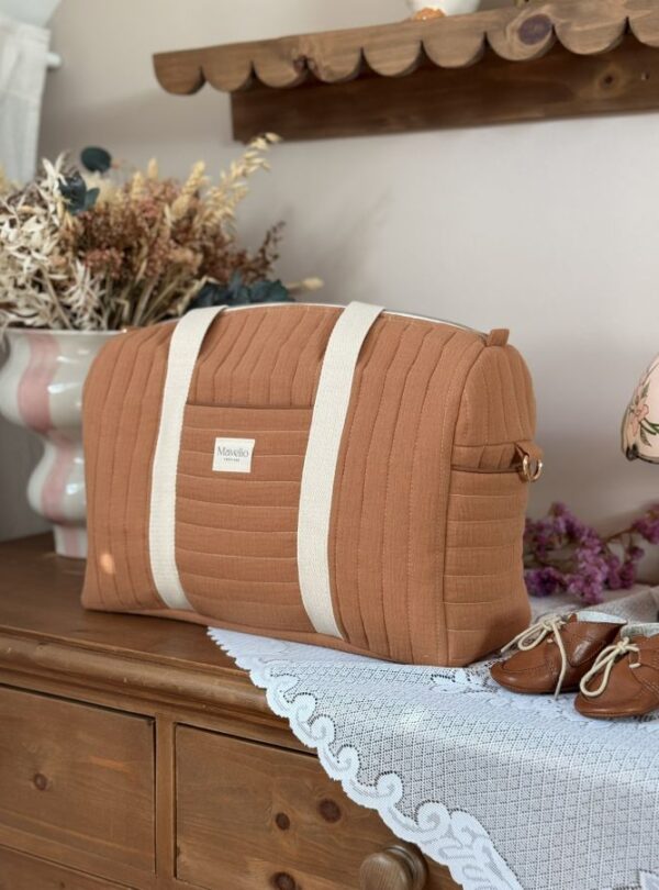 sac à langer matelassé caramel