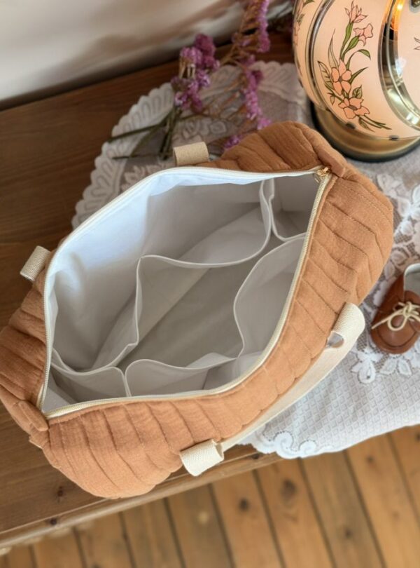sac à langer matelassé caramel