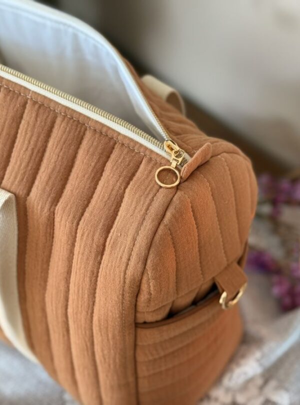 sac à langer matelassé caramel