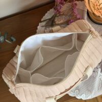 sac à langer matelassé gaze de coton beige rosé