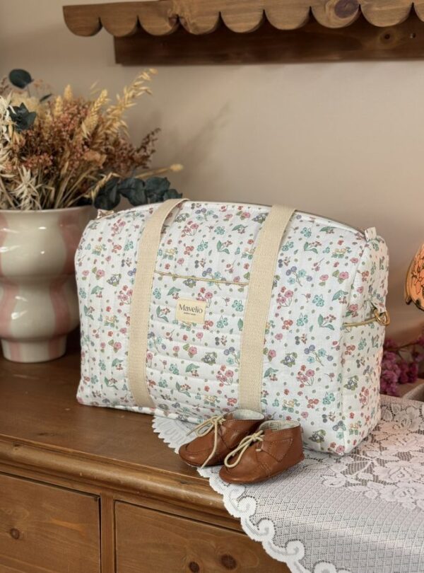 sac à langer matelassé jardin d'été