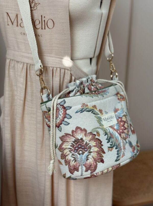 sac seau jacquard fleuri