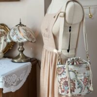 sac seau jacquard fleuri