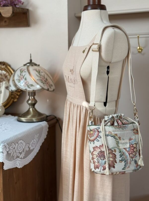 sac seau jacquard fleuri