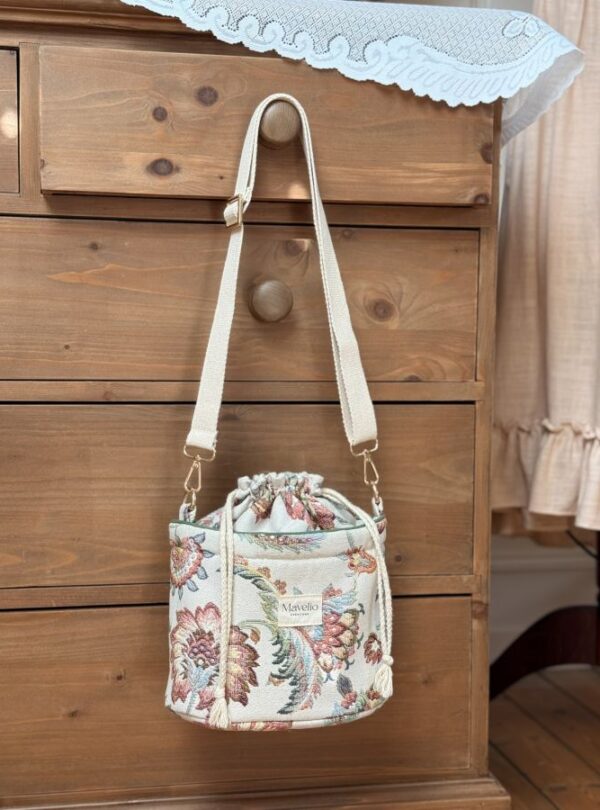 sac seau jacquard fleuri