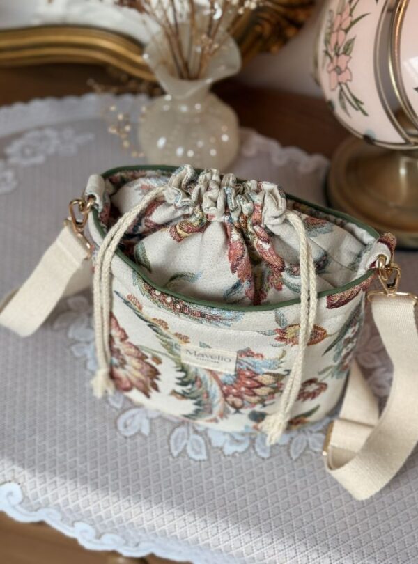 sac seau jacquard fleuri