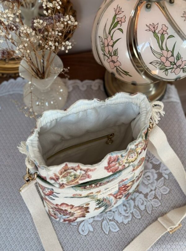 sac seau jacquard fleuri