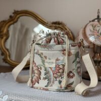 sac seau jacquard fleuri