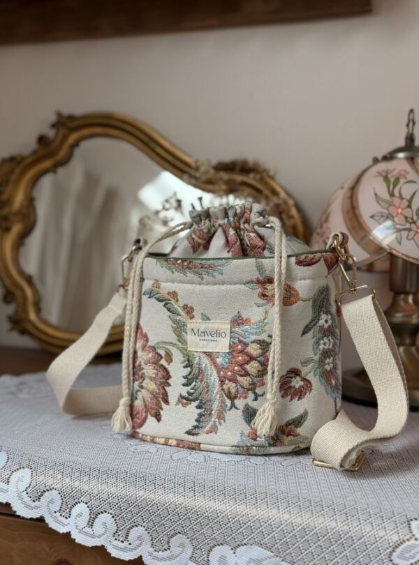 sac seau jacquard fleuri