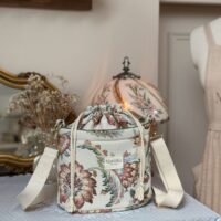 sac seau jacquard fleuri