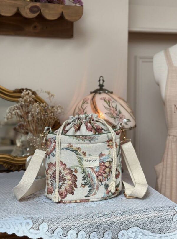 sac seau jacquard fleuri