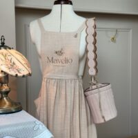 sac seau matelassé beige rosé