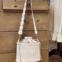 sac seau matelassé beige rosé