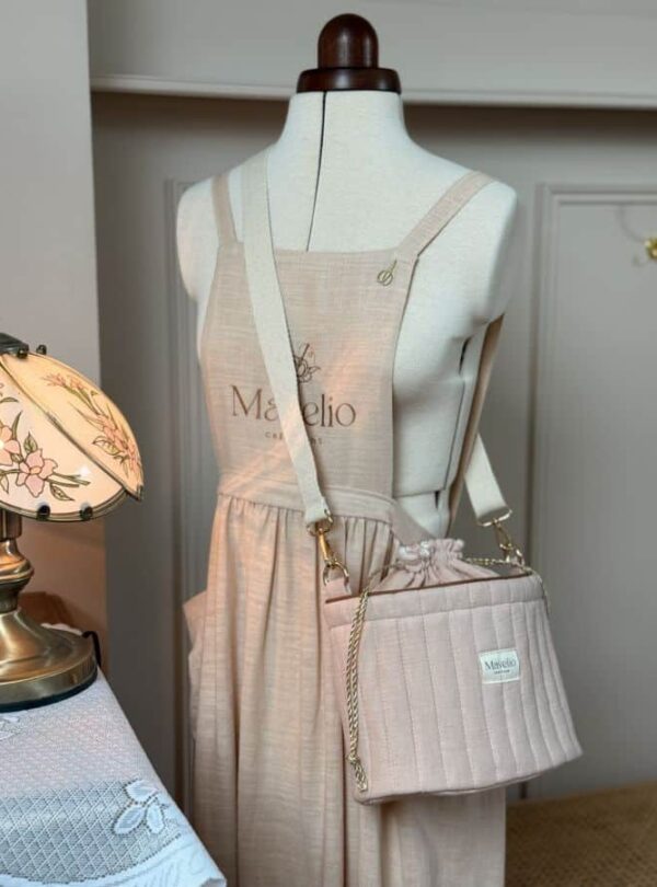 sac seau matelassé beige rosé