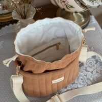 sac seau matelassé caramel