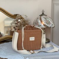 sac seau matelassé caramel