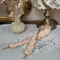 sangle festonné beige rosé et caramel