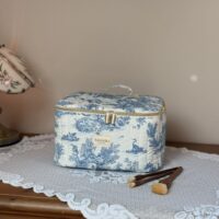 grand vanity taille L matelassé toile de jouy bleu