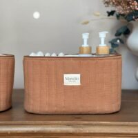 grande panière matelassée caramel