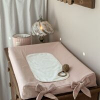 housse de matelas à langer beige rosé