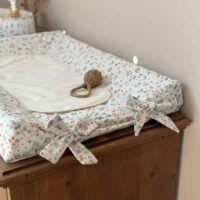 housse de matelas à langer fleurie jardin d'été