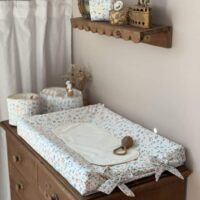 housse de matelas à langer fleurie jardin d'été