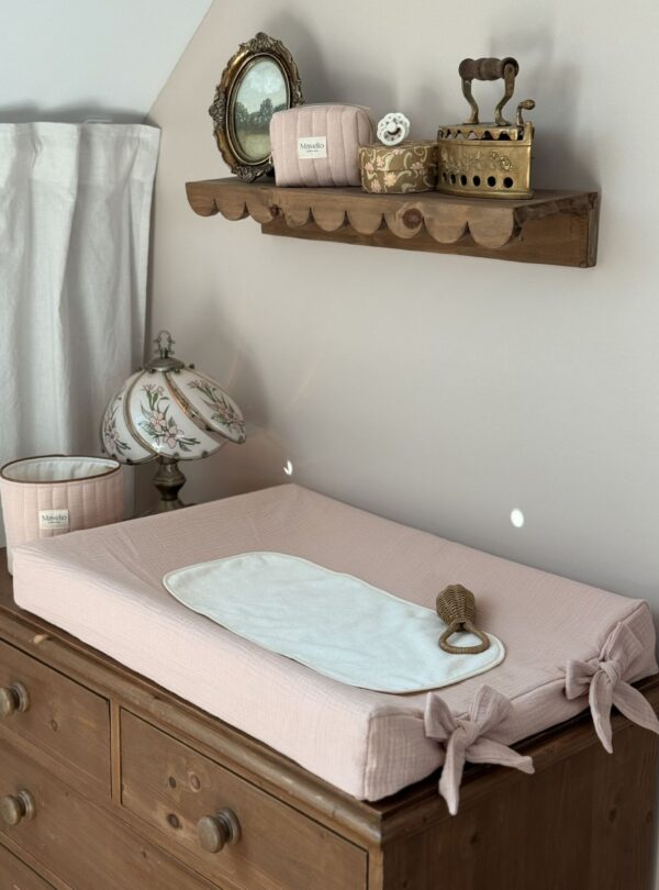 housse de matelas à langer gaze de coton beige rosé housse de matelas à langer gaze de coton beige rosé