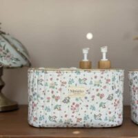 panière de rangement matelassée fleuri jardin d'été