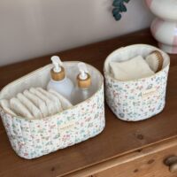 panière de rangement matelassée fleuri jardin d'été