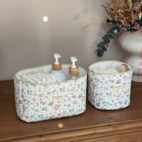 panière de rangement matelassée fleuri jardin d'été