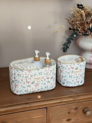 panière de rangement matelassée fleuri jardin d'été