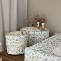 panière de rangement matelassée fleuri jardin d'été