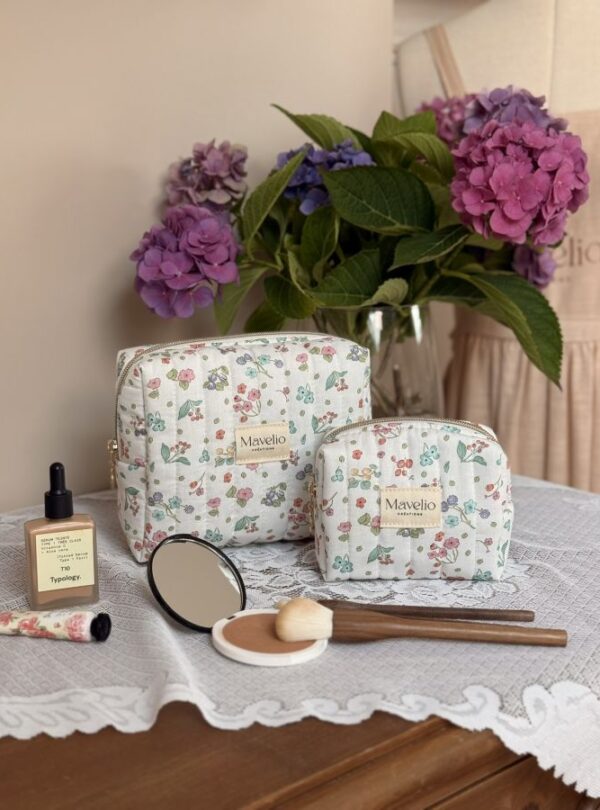 trousse de toilette matelassé jardin d'été