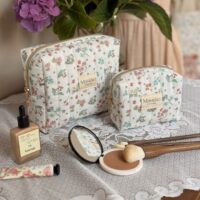 trousse de toilette matelassé jardin d'été