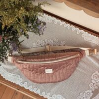 sac banane matelassé vélours rose