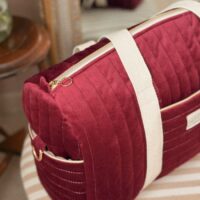 sac à langer matelassé velours bordeaux