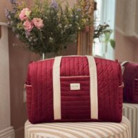 sac à langer matelassé velours bordeaux