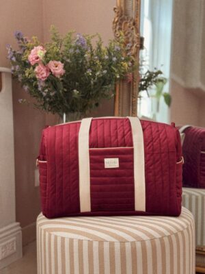 sac à langer matelassé velours bordeaux