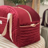sac voyage matelassé velours bordeaux