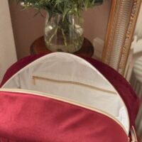 sac voyage matelassé velours bordeaux